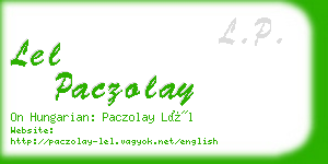lel paczolay business card